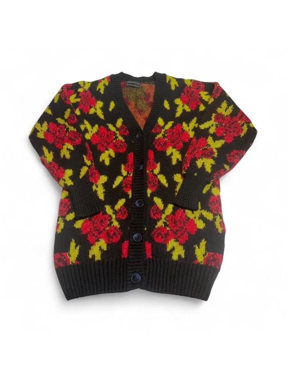 Urban Outfitters Reign Floral Intarsia Knit Cardigan Womens XS Grunge Whimsigoth